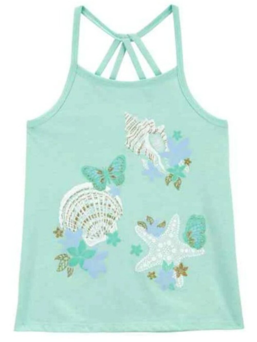NWT. OSHKOSH B'GOSH Girls Seashell Print Sleeveless Tank Top